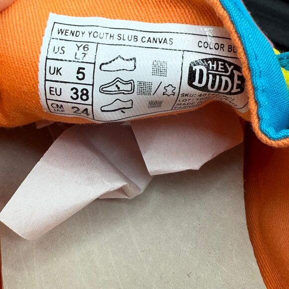 Hey Dude Wendy Slub Canvas Color Block Women’s Size 7/ 6 youth - Picture 8 of 8